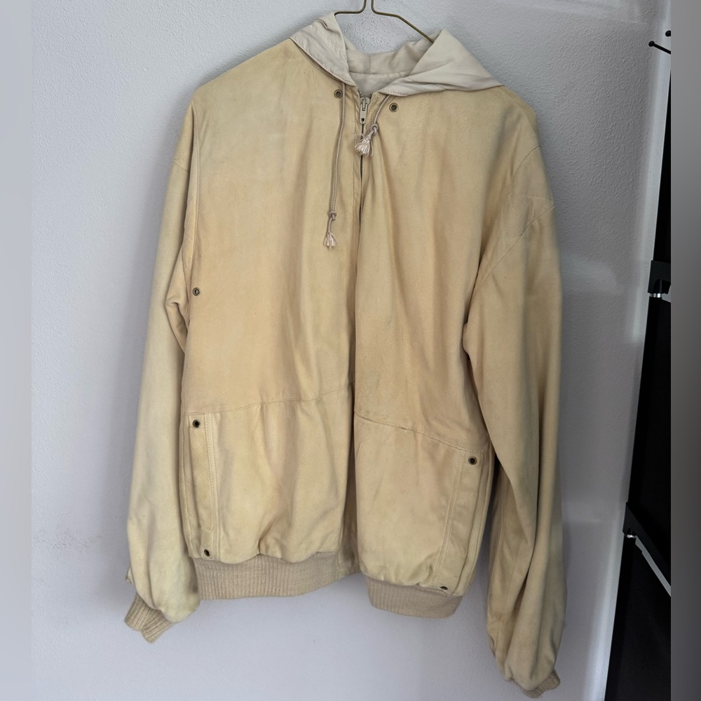 Mr Guy Beverly Hills vintage leather suede jacket hoodie